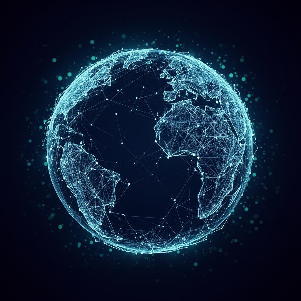 Global network of connected nodes